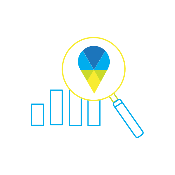 Analytics magnifier icon